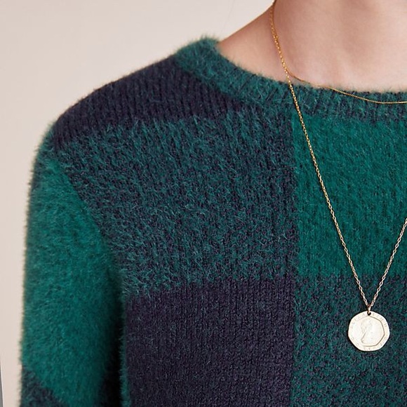 Green/Navy Plaid Sweater - NWOT - Picture 4 of 5